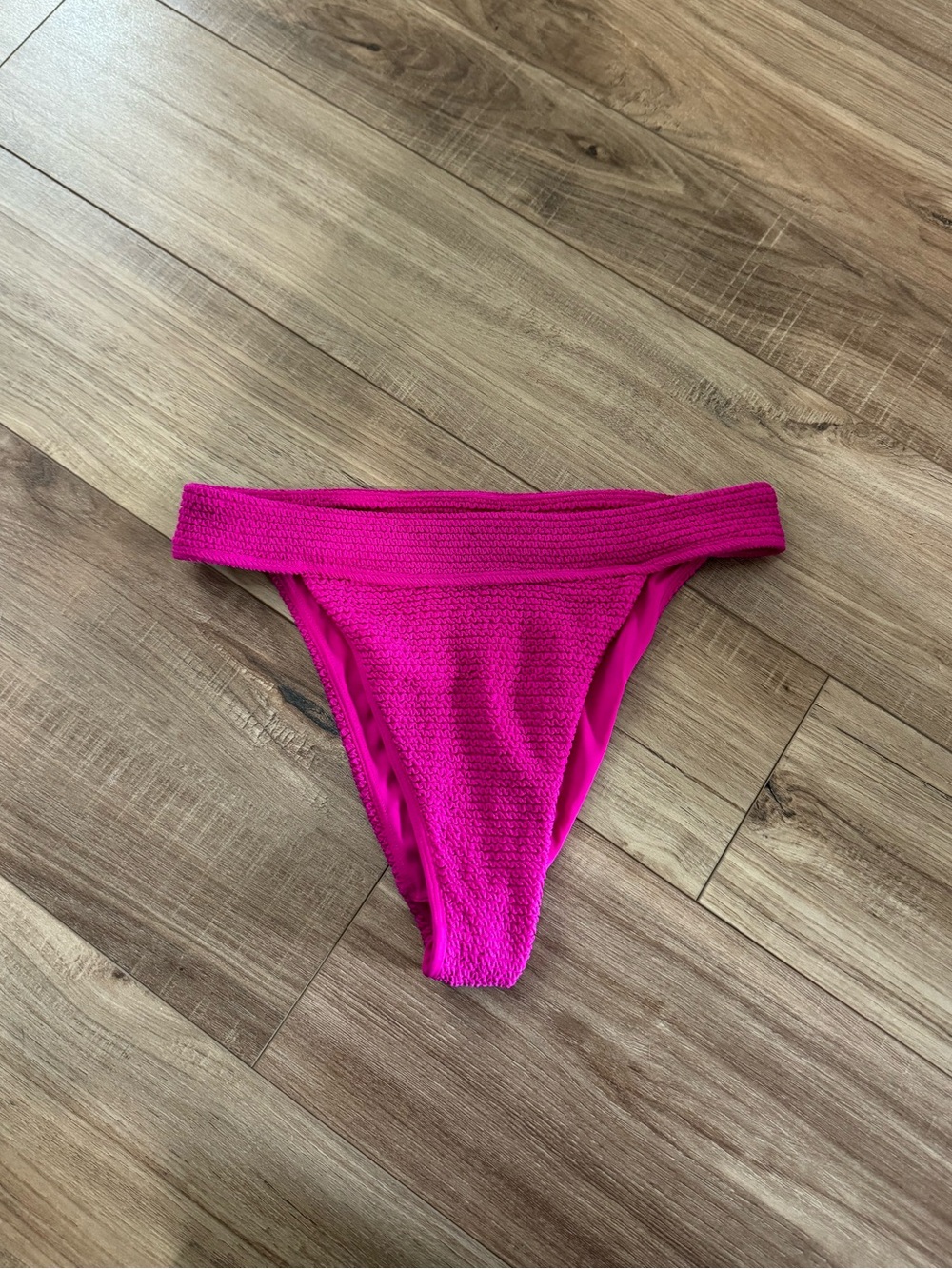 PacSun Women's Textured Bikini Bottom in Fuchsia